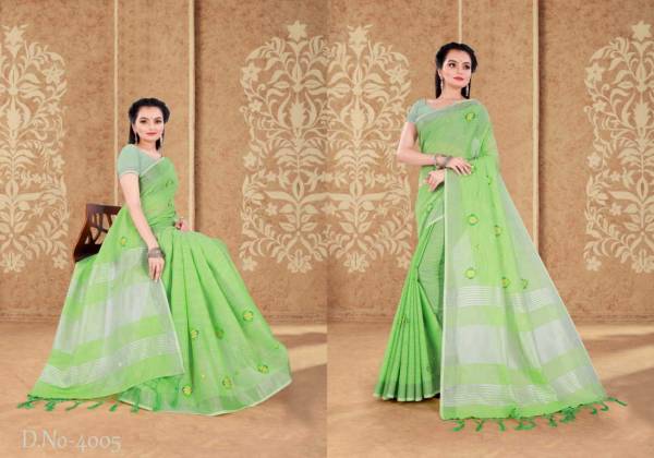 Sangam Sneha Linen Festive Wear Designer Embroidery Latest Saree Collection